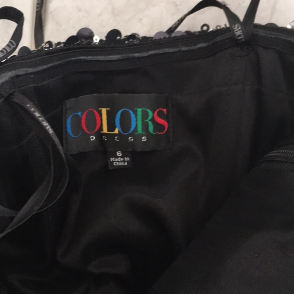 Sequin Dress Black & Silver Sequin Mini by Colors - Picture 5 of 5